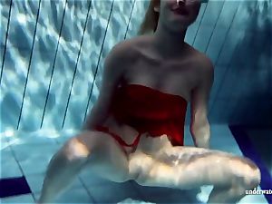 red-hot blond Lucie French teenager in the pool
