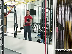 blonde Sarah Kay Gets assfucked in the Gym